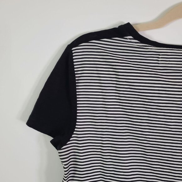 Kate Spade Broom Street Peplum Tee Shirt Black Front Striped Back‎ Size Small - Picture 7 of 8